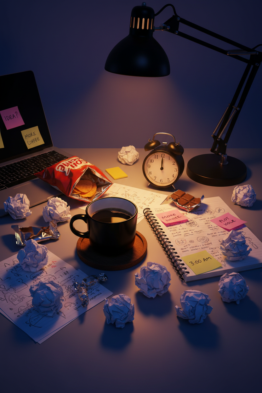 Black Mug - 3am Desk Flatlay