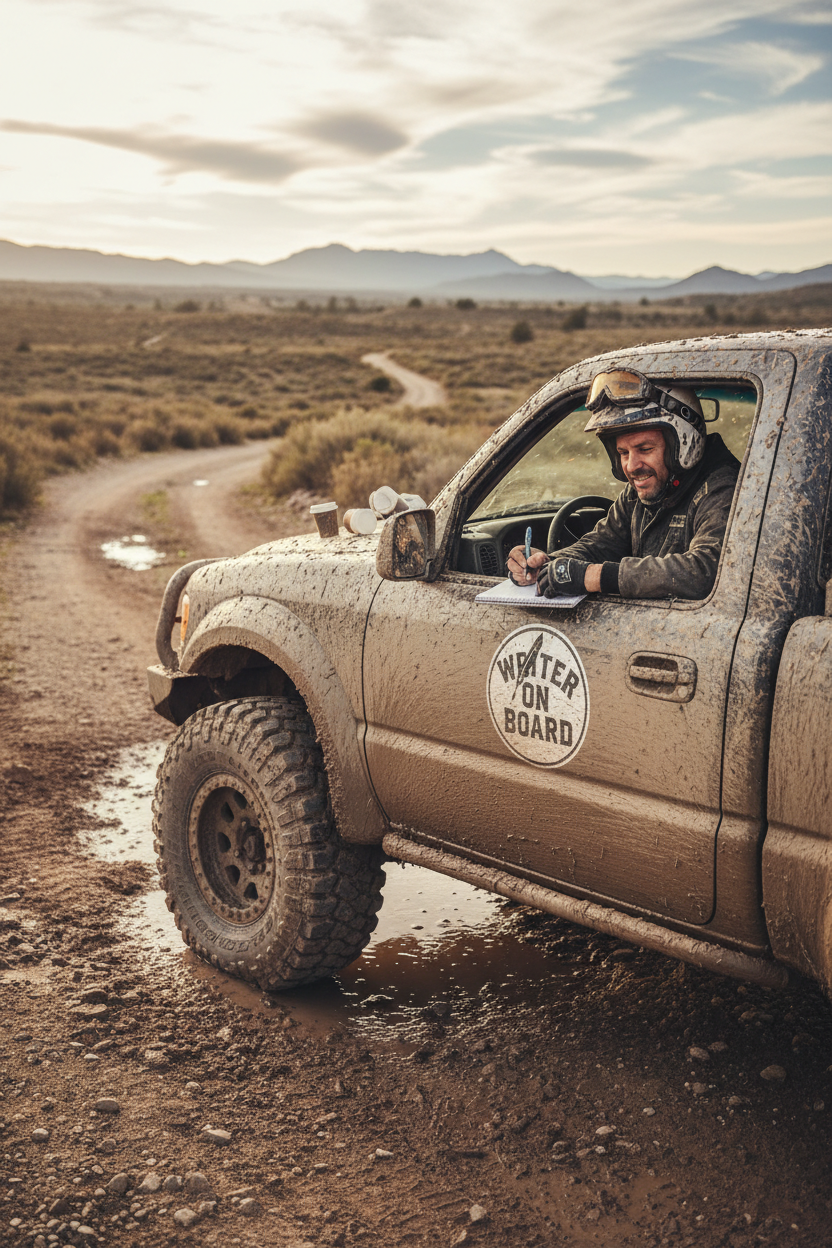 Car Magnet - Man Off Road