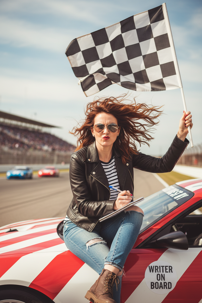 Car Magnet - Woman Racetrack
