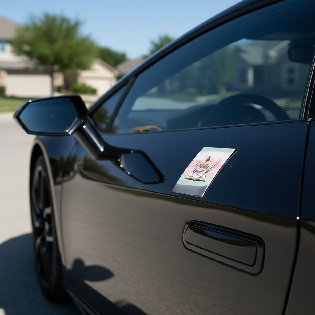Magnet on black Lamborghini