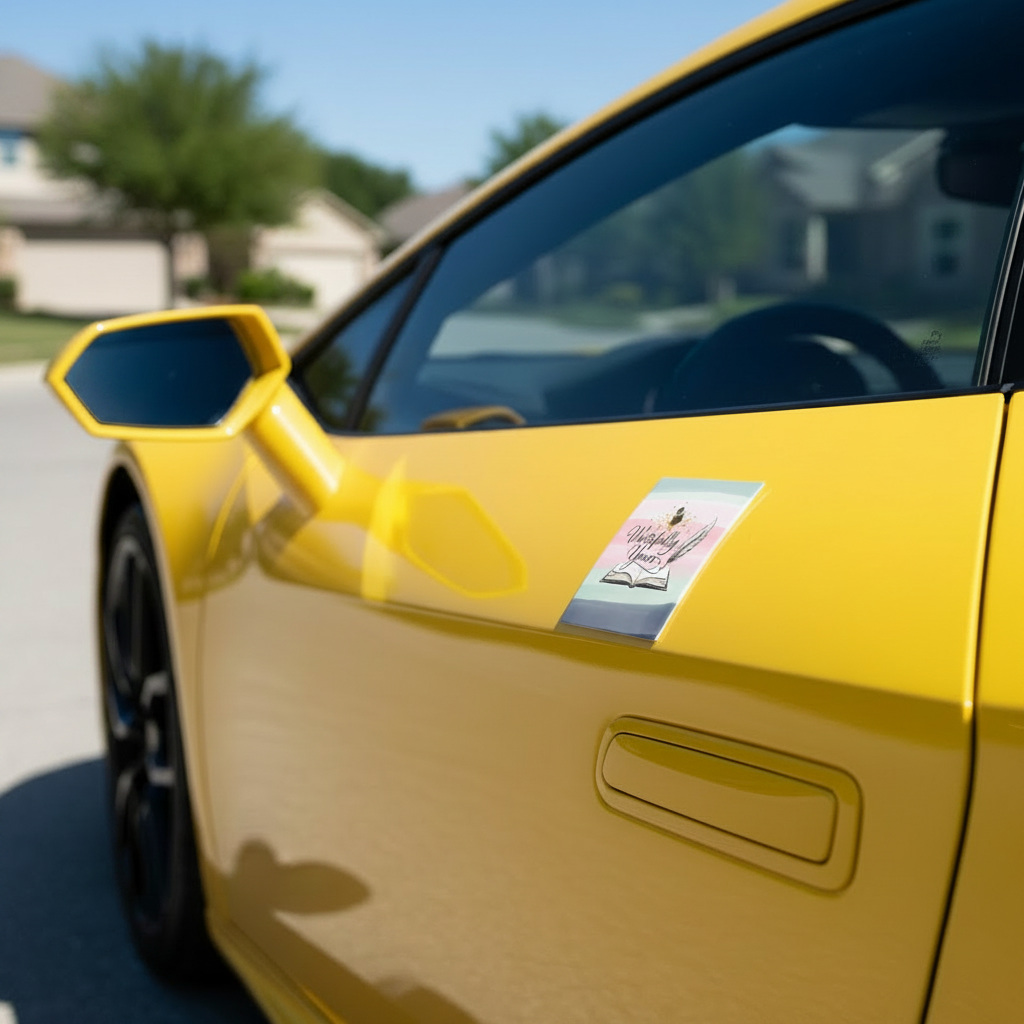 Magnet on red Lamborghini